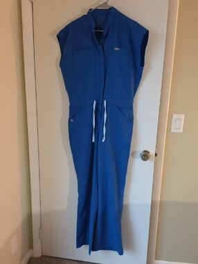 Figs Sleeveless Zip-Front Jumpsuit in Royal Blue